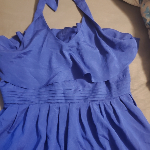 Double zero Royal blue halter flowy top - Picture 3 of 4